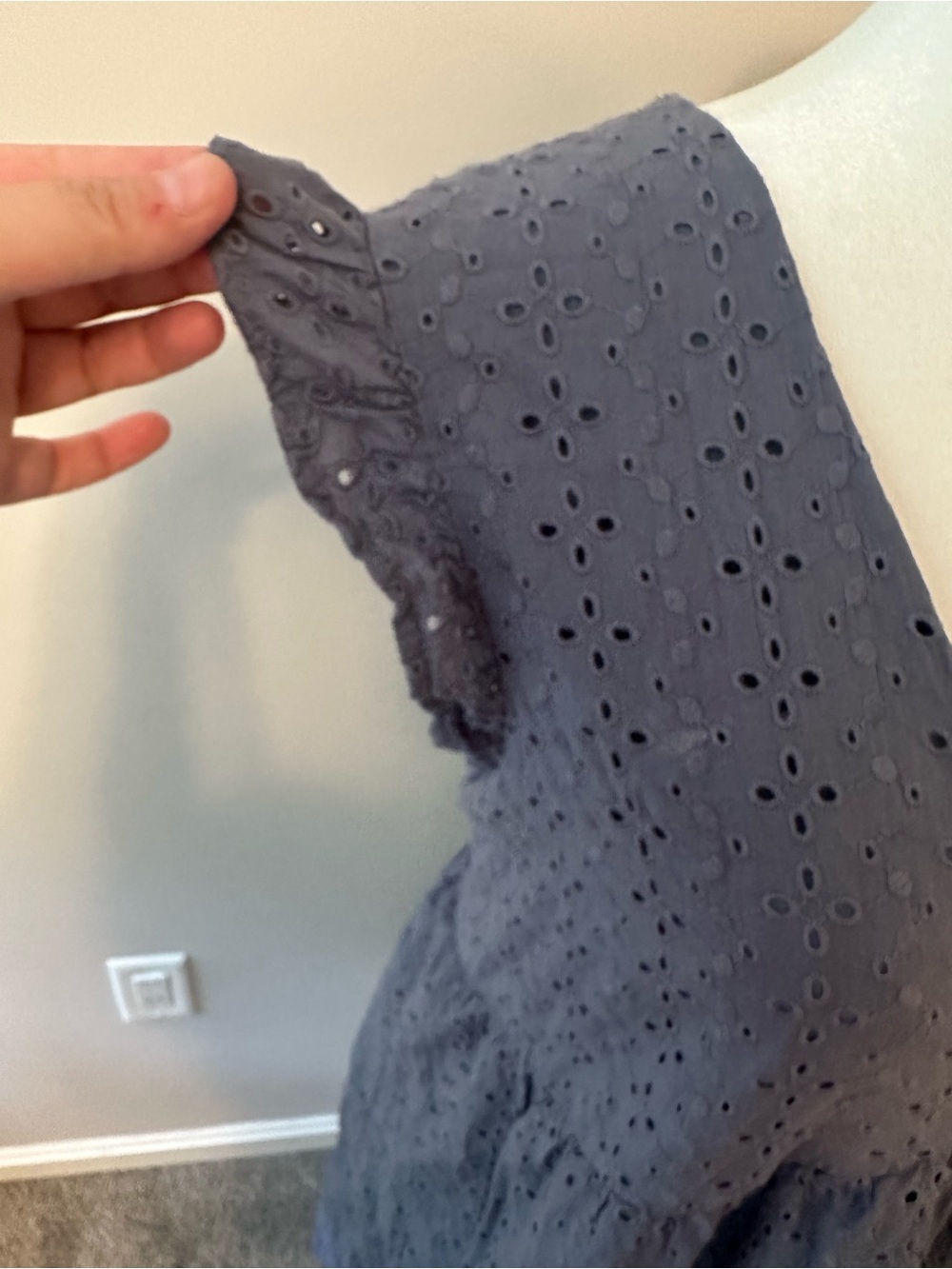 Knox Rose Charcoal Eyelet V‑Neck Dress - Picture 2 of 4